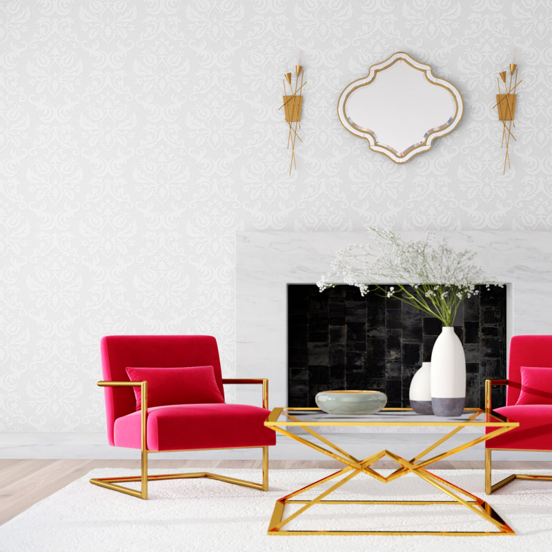 House of Hampton Adeline 33' x 20" Damask 3D Embossed Wallpaper Roll & Reviews Wayfair